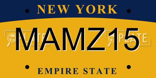 MAMZ15 New York License Plate