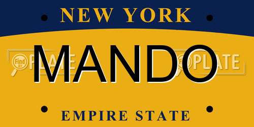 MANDO New York License Plate