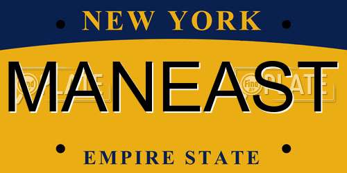 MANEAST New York License Plate
