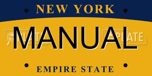 MANUAL New York License Plate