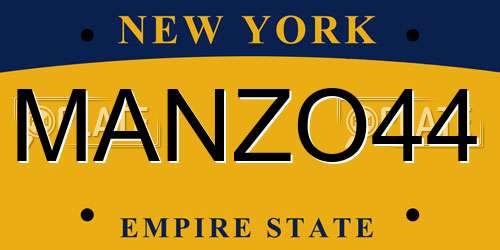 MANZO44 New York License Plate
