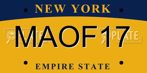MAOF17 New York License Plate