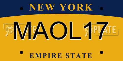 MAOL17 New York License Plate
