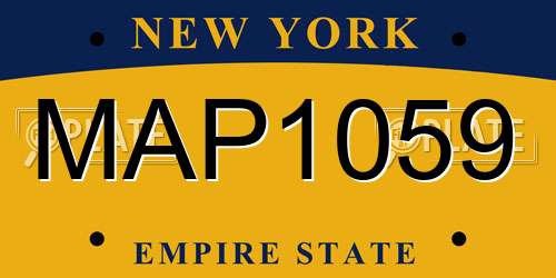 MAP1059 New York License Plate