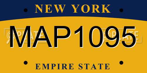 MAP1095 New York License Plate