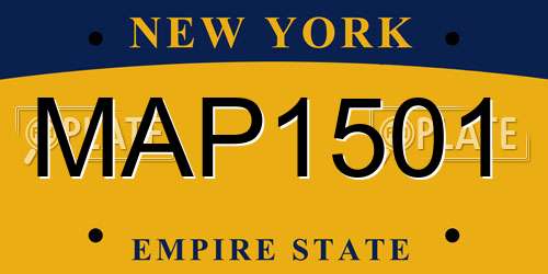 MAP1501 New York License Plate