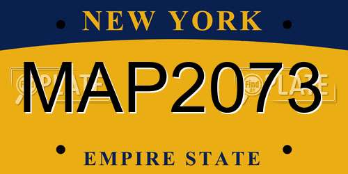 MAP2073 New York License Plate