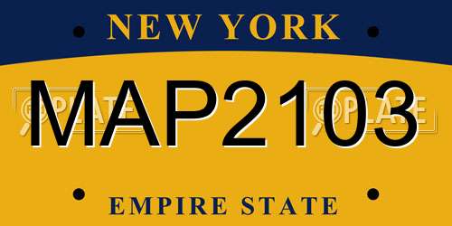 MAP2103 New York License Plate