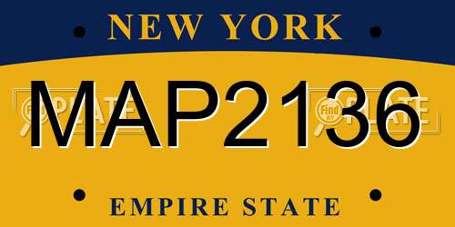 MAP2136 New York License Plate