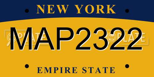 MAP2322 New York License Plate