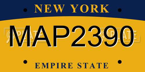 MAP2390 New York License Plate