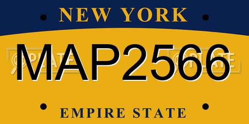 MAP2566 New York License Plate