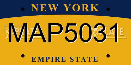 MAP5031 New York License Plate