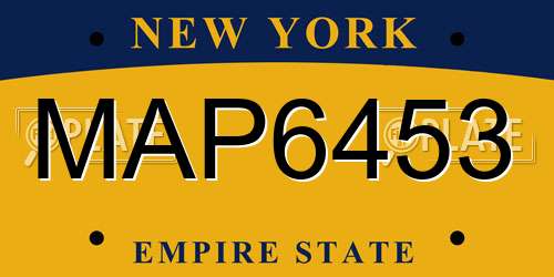 MAP6453 New York License Plate