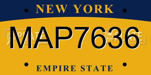 MAP7636 New York License Plate