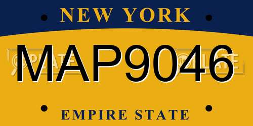 MAP9046 New York License Plate