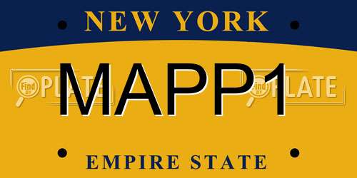 MAPP1 New York License Plate