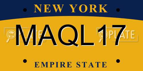 MAQL17 New York License Plate