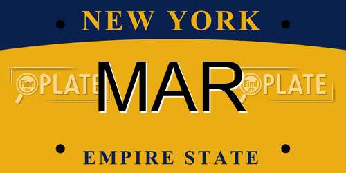 MAR New York License Plate