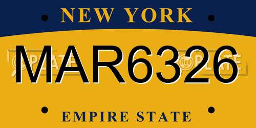 MAR6326 New York License Plate