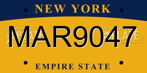 MAR9047 New York License Plate