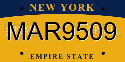 MAR9509 New York License Plate