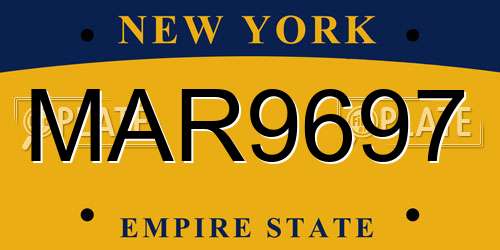 MAR9697 New York License Plate