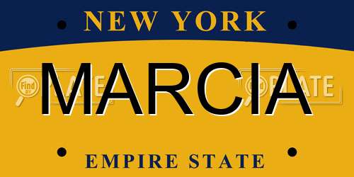 MARCIA New York License Plate