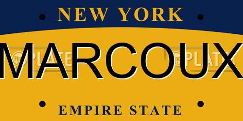 MARCOUX New York License Plate