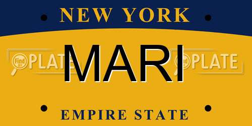 MARI New York License Plate
