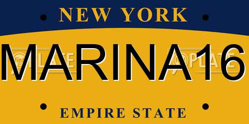 MARINA16 New York License Plate