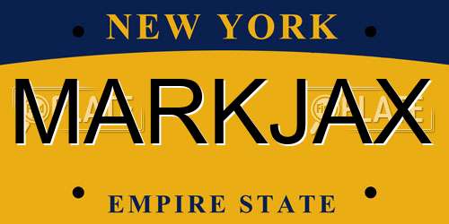 MARKJAX New York License Plate