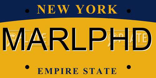 MARLPHD New York License Plate