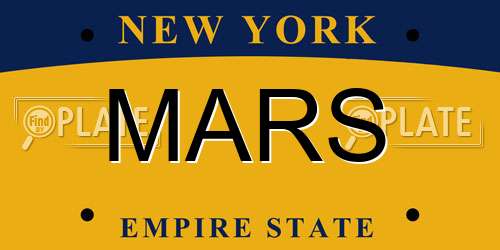 MARS New York License Plate