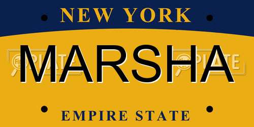 MARSHA New York License Plate