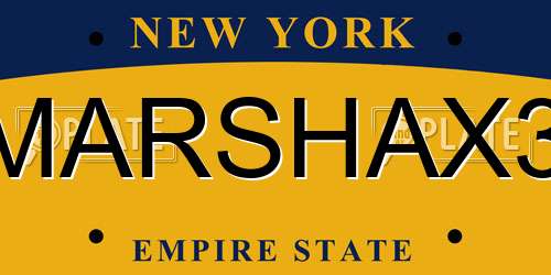 MARSHAX3 New York License Plate