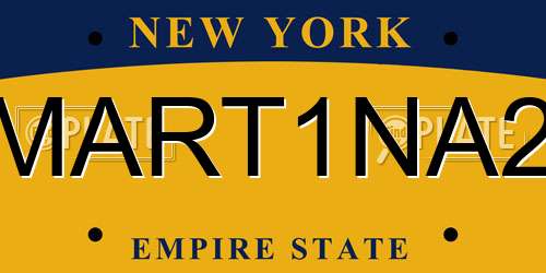 MART1NA2 New York License Plate