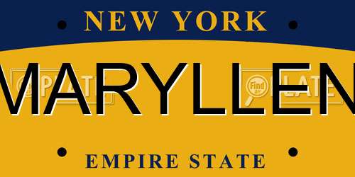 MARYLLEN New York License Plate