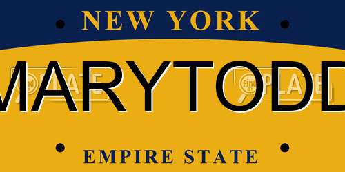 MARYTODD New York License Plate