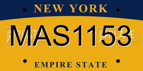 MAS1153 New York License Plate