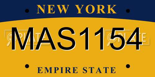 MAS1154 New York License Plate