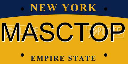 MASCTOP New York License Plate
