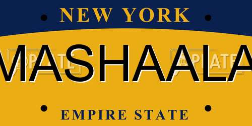 MASHAALA New York License Plate