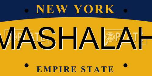 MASHALAH New York License Plate
