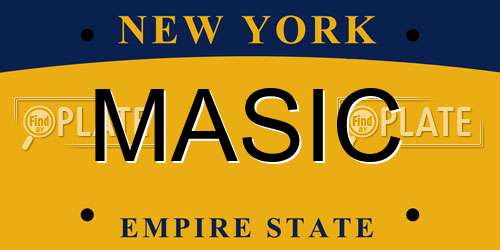 MASIC New York License Plate