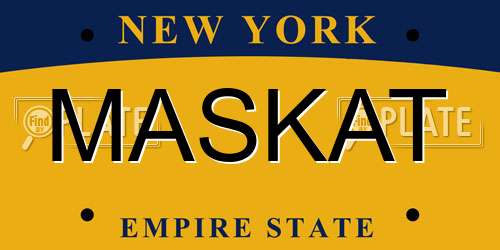 MASKAT New York License Plate