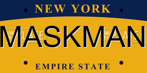 MASKMAN New York License Plate