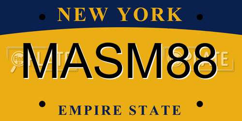 MASM88 New York License Plate