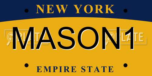 MASON1 New York License Plate