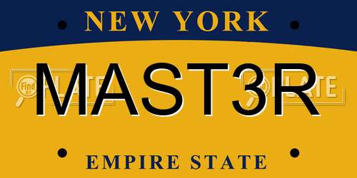 MAST3R New York License Plate